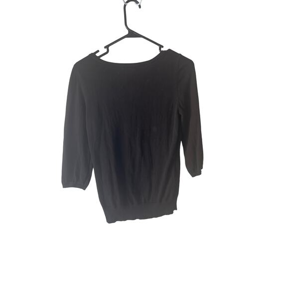 Halogen Size Medium Black Cotton Light Weight 3/4 Sleeve Top - Picture 4 of 8